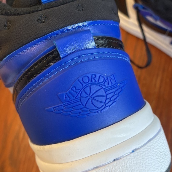 Air Jordan 1 Black Blue Hi Top Sneakers 6 - Picture 7 of 7